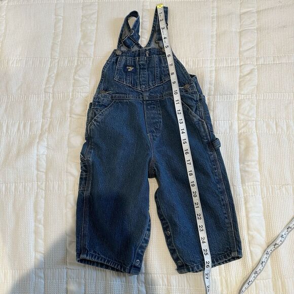 Oshkosh Bgosh Denim Overalls Vestbak Size 18 Months Jean Farm Carpenter Cotton - Picture 12 of 14